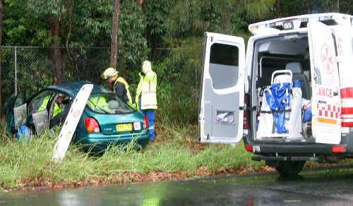 A young driver lost control of his vehicle in Orlando Street yesterday. A young driver lost control of his vehicle in Orlando Street yesterday.
